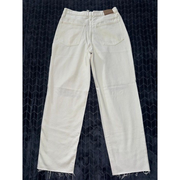 Madewell Women's Ripped Knee Baggy Straight Leg‎ Jeans Raw Hem White Size 29 - Picture 5 of 10